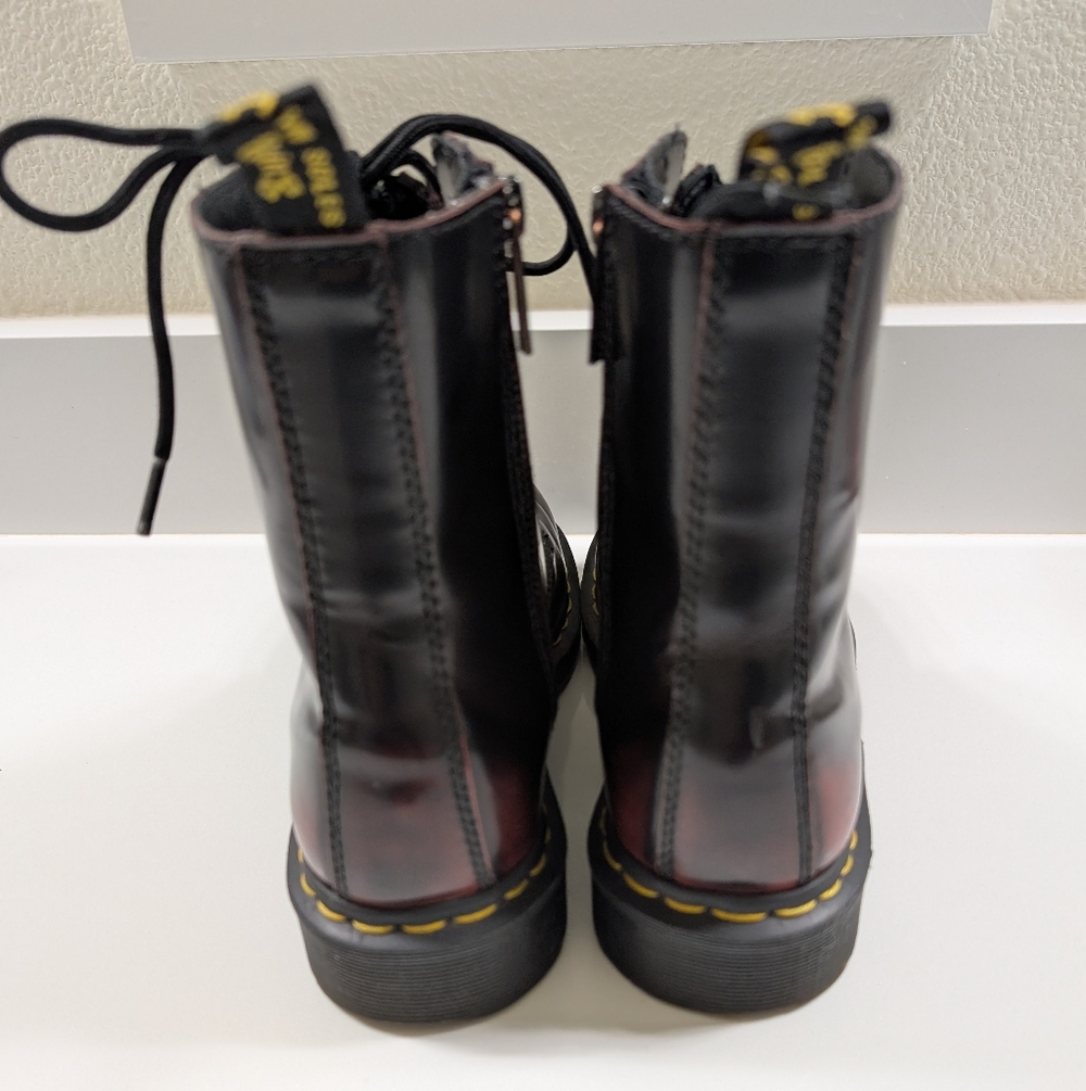 Dr. Martens 1460 Women's Pascal Leather Zipper Cherry Red Arcadia Boots - Picture 2 of 6